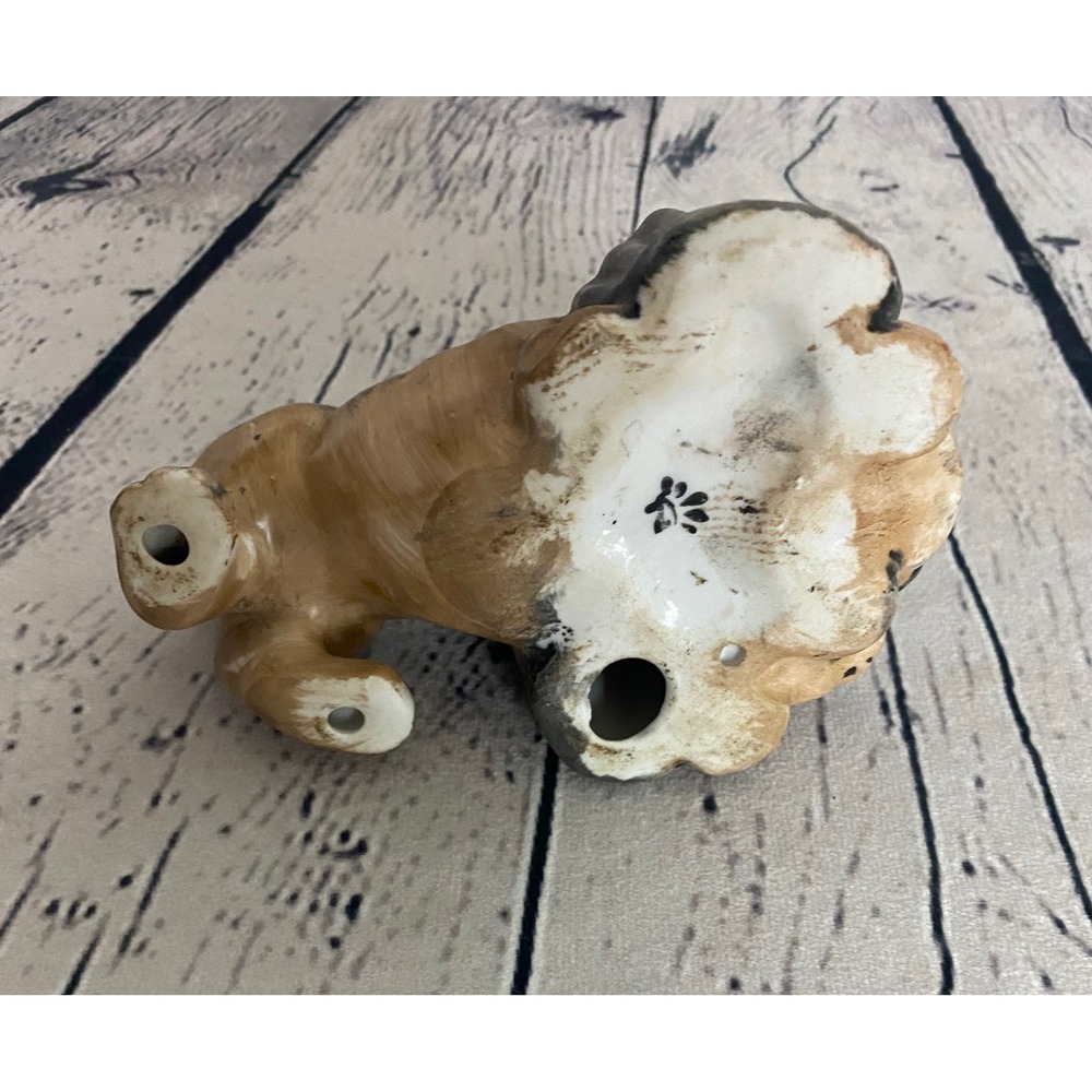 Vintage Ceramic‎ Basset Hound Dog Figurine Sad Eyes Brown Black 3"x5" Figurine - Picture 6 of 8